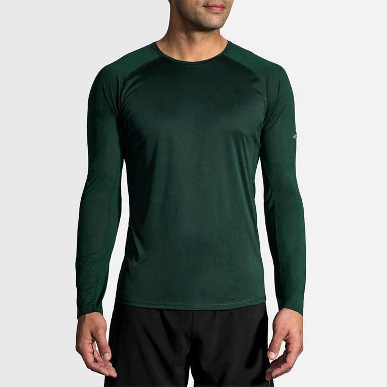 Brooks Stealth Australia - Men's Long Sleeve Running Shirt - Green (185206-LTN)